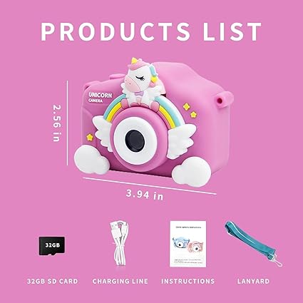 Unicorn Camera for Girls,The Unicorn Toy,HD Digital Video Camera for 3-12 Years Old Childs