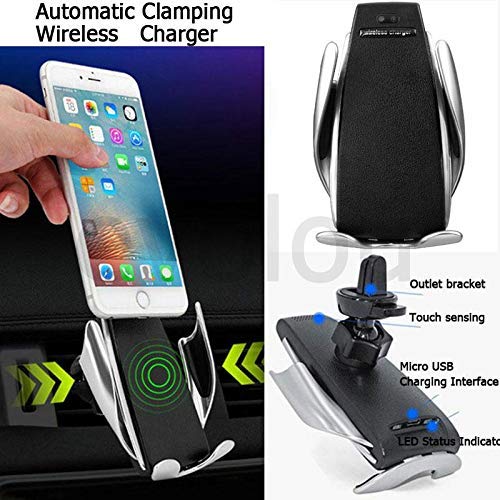 Wireless Charging Car Phone Mount Quick Charger, Smart Sensor Control, 360Â° Rotation