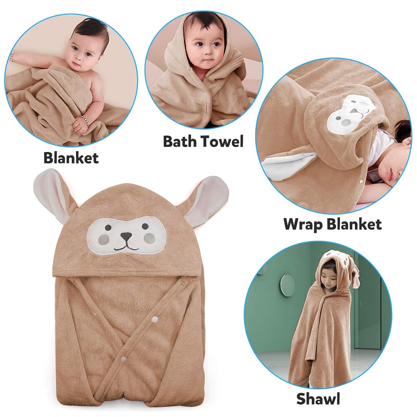 Kids Bath Towel Ultra Soft Hooded Towel