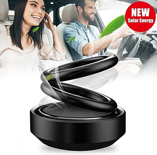 Solar Dashboard Idol Ring Car Decoration Air Freshener Automatic  Double Ring